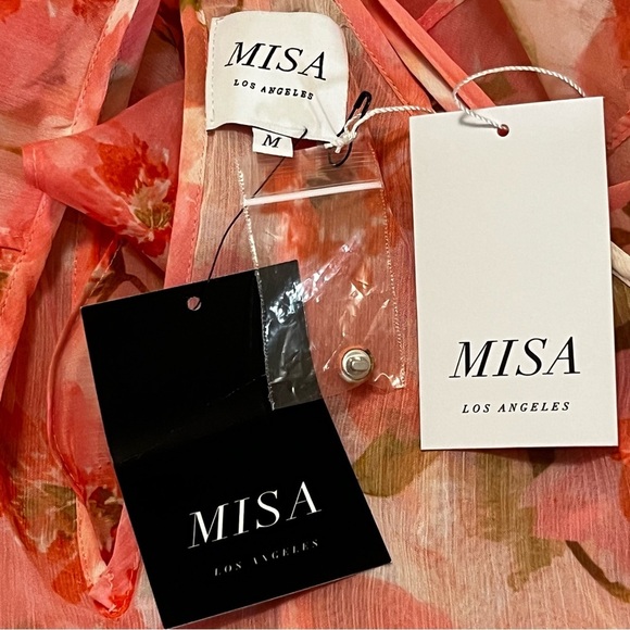 NWT Misa Miah Dress In Pink Floral Coquette tiered whimsical romantic fairy M - Picture 16 of 16